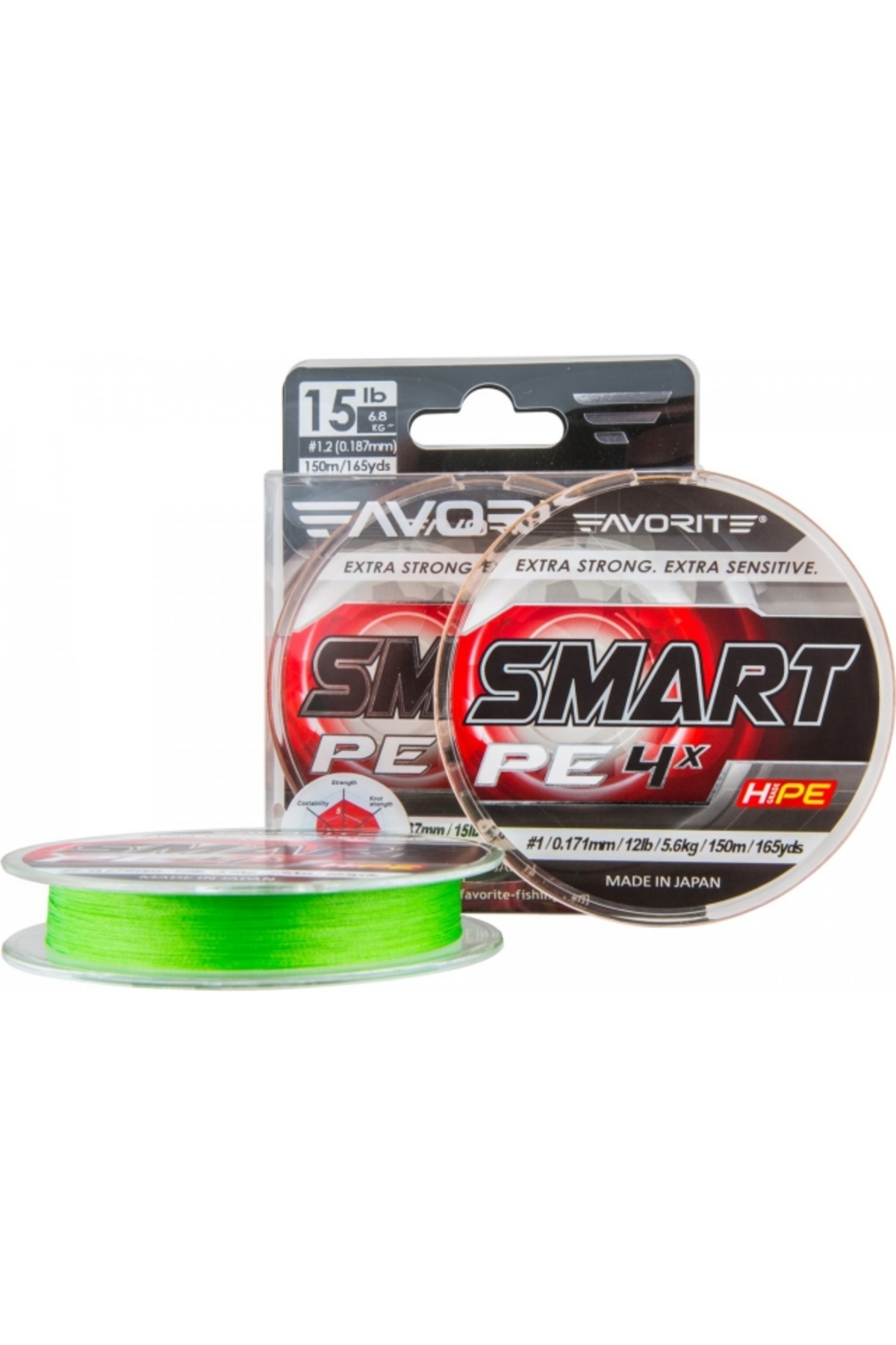 Fir textil Favorite Smart PE 4X Fluo Green 150m # 3.0 / 0.296mm / 35lb [2]