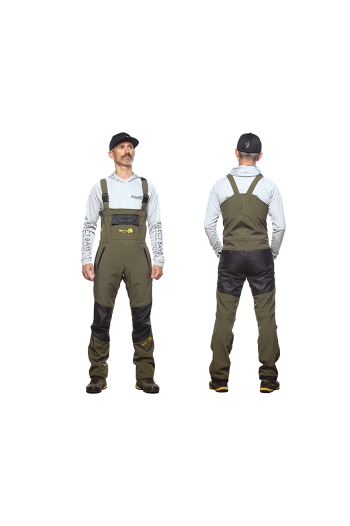 Salopeta Select Baits New Wave Softshell Fleece Insulated Green/Black Bib'n'Brace S [2]