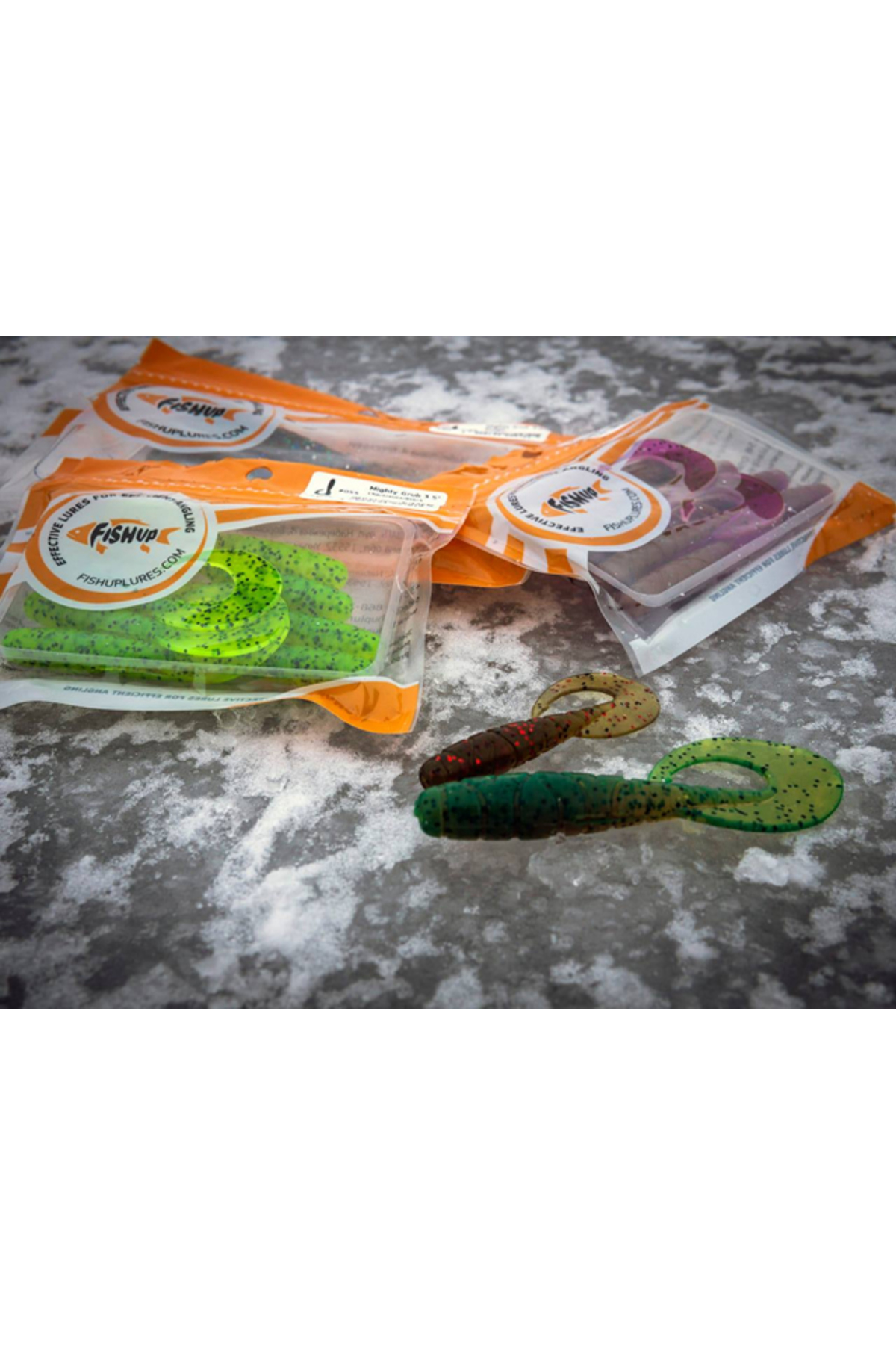 FishUp Mighty Grub 10cm #074 Green Pumpkin Seed 10cm #074 Green Pumpkin Seed [2]