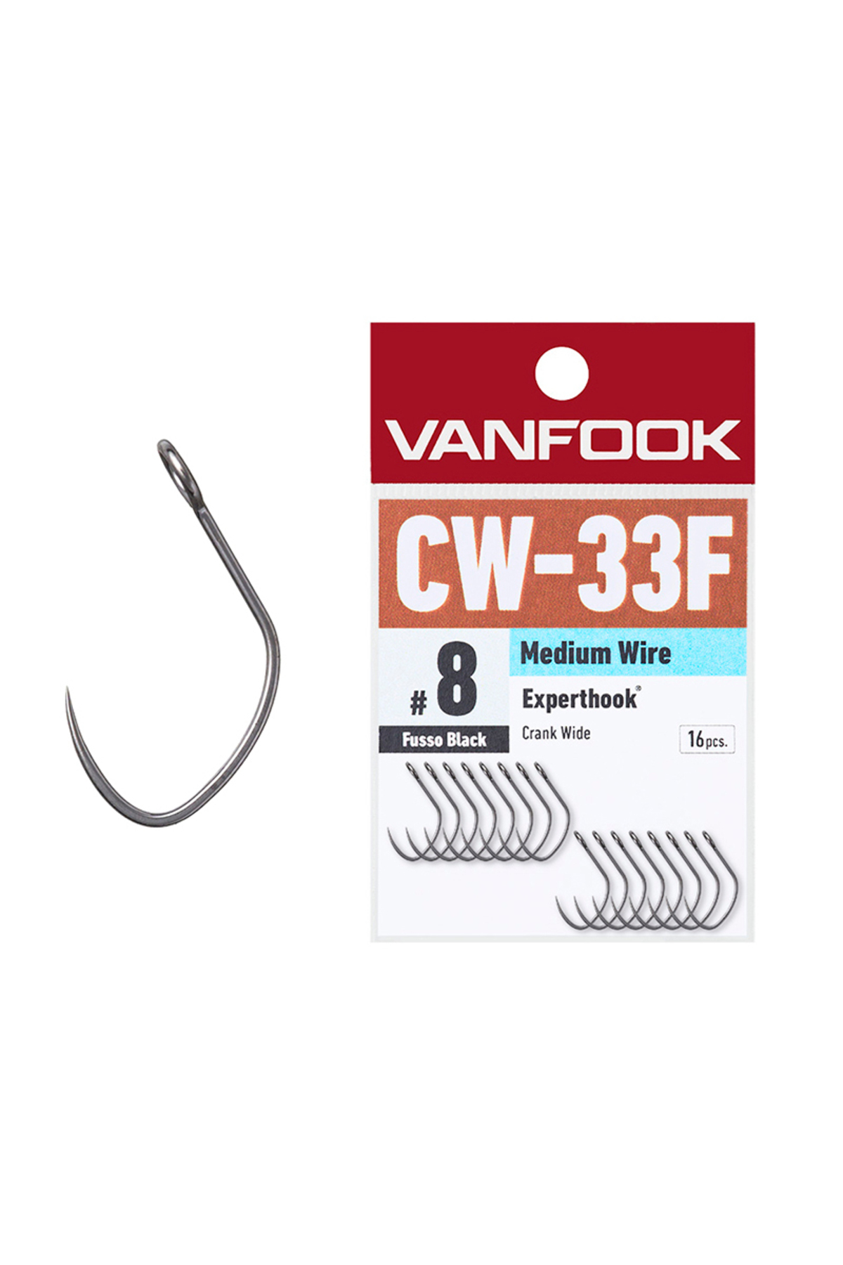 Pescuit si vanatoare - Carlige Vanfook CW-33F Experthook Crank Wide Hooks #8 - 16pcs