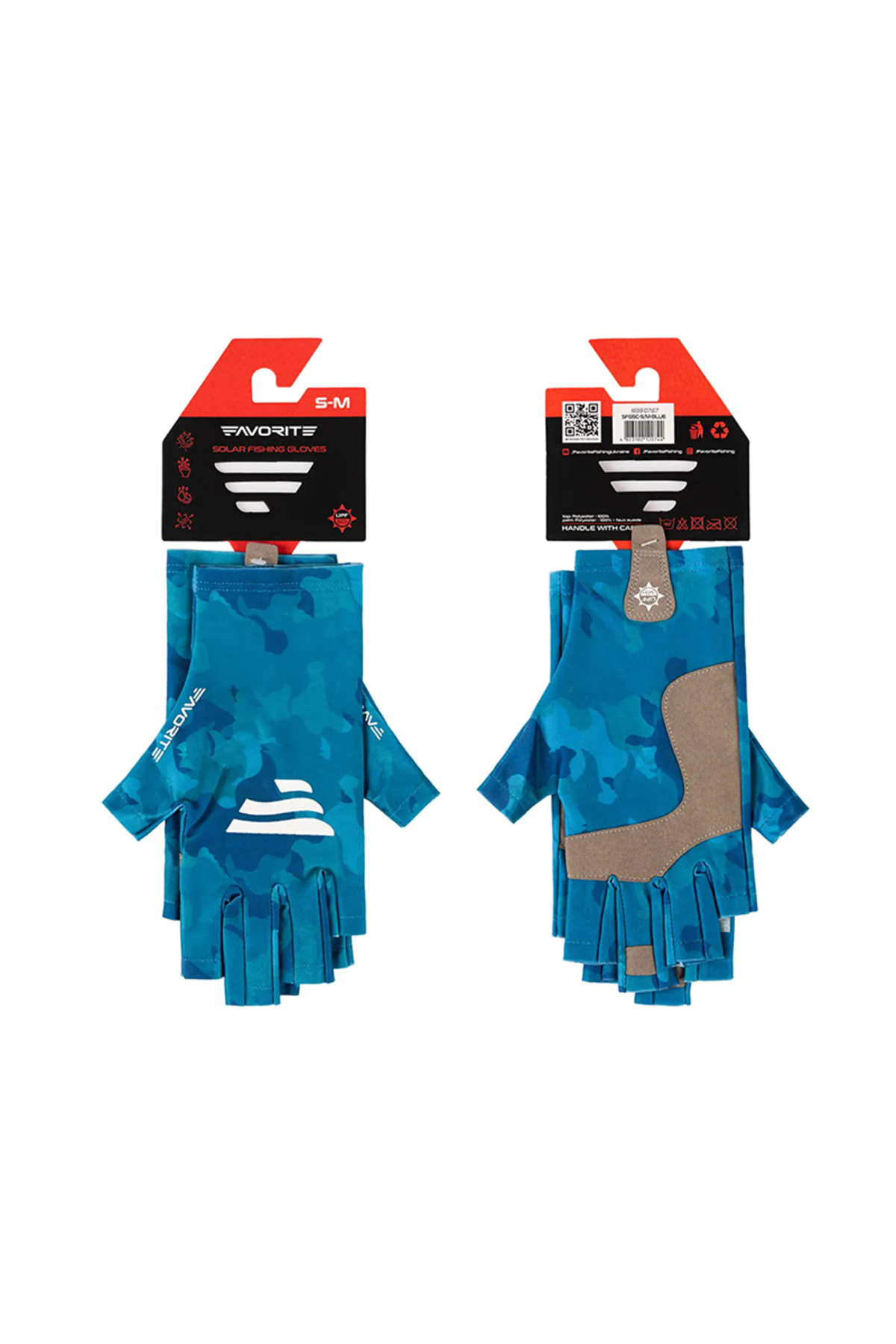 Manusi Favorite Solar Fishing Gloves 5 Cut Blue S-M [3]