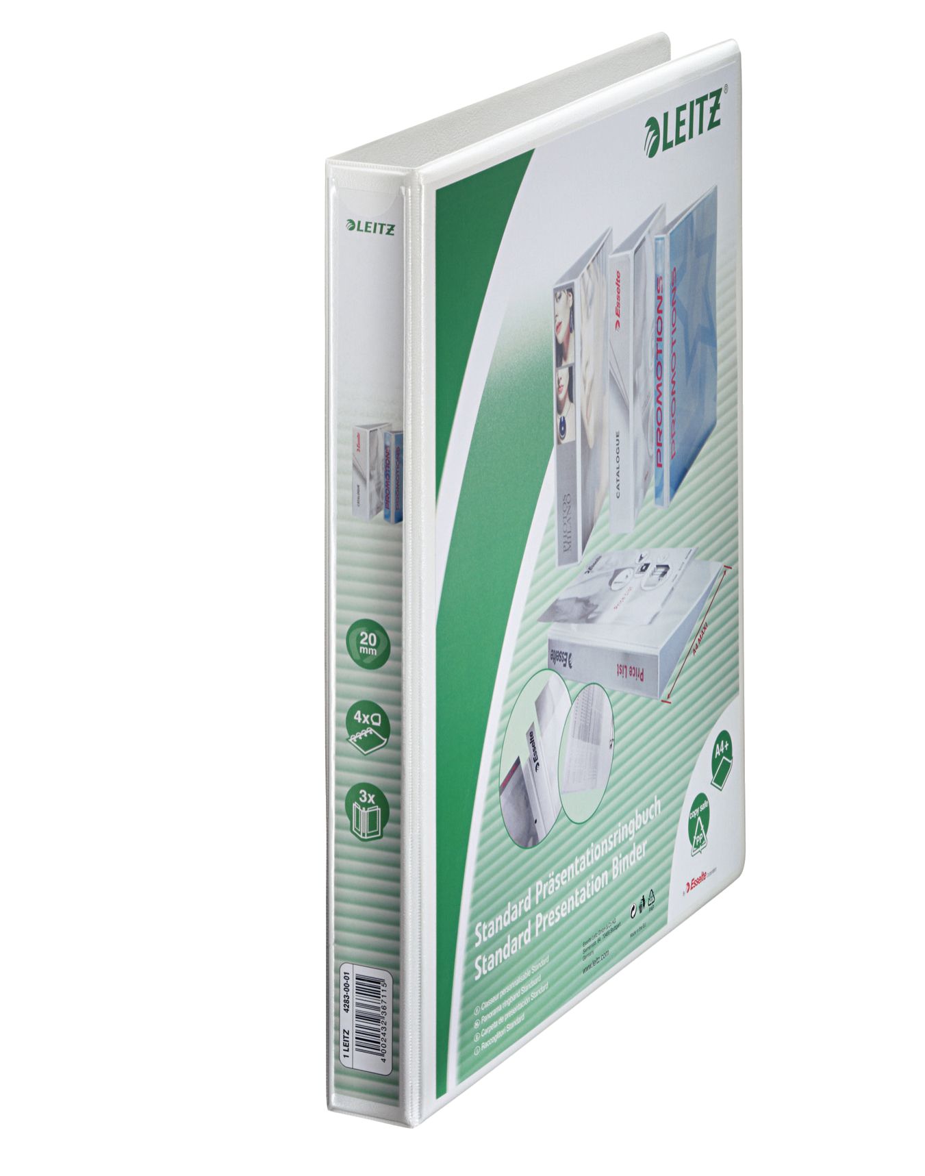 Caiet mecanic a4 4 inele 20mm/38mm alb maxi panorama leitz [0]