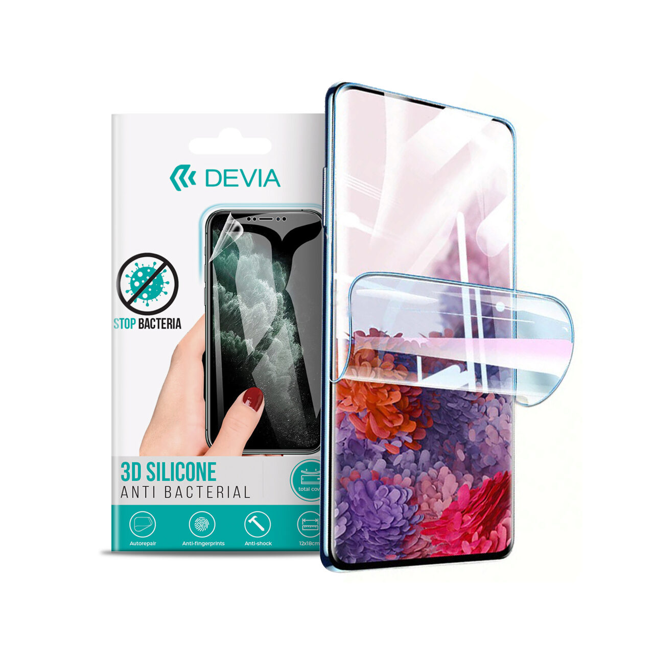 Folii Telefoane - Folie iPhone 11 Pro Max / Xs Max Devia Silicon Antibacterian