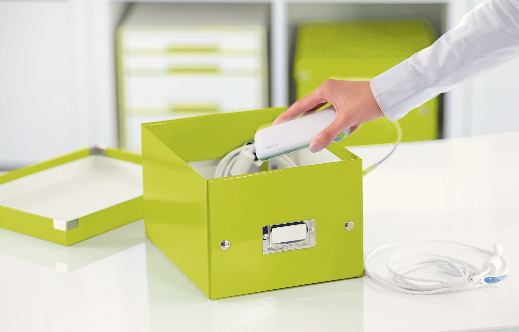 Cutie depozitare mica verde click&store leitz [1]