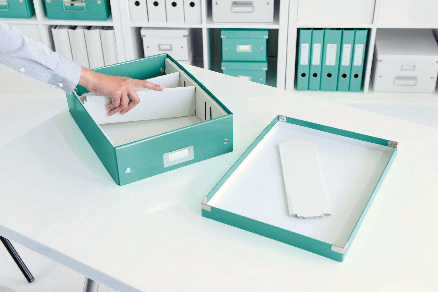 Cutie organizer medie turcoaz click&store leitz [3]