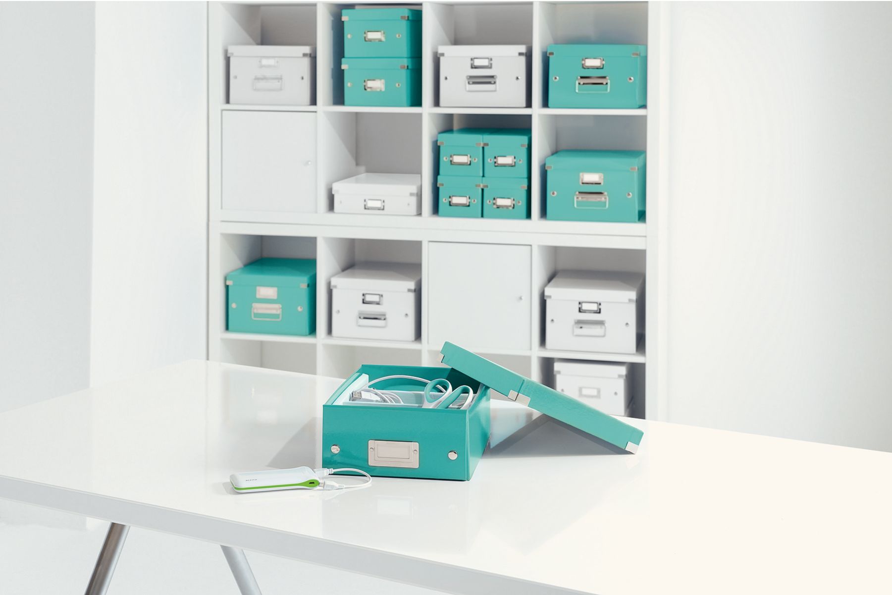 Cutie organizer medie turcoaz click&store leitz [4]