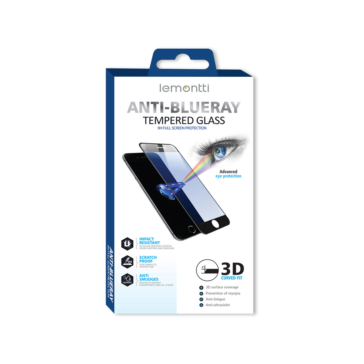 Folie iPhone 11 Pro / XS / X Lemontti Sticla 3D Anti-BlueRay Black [4]