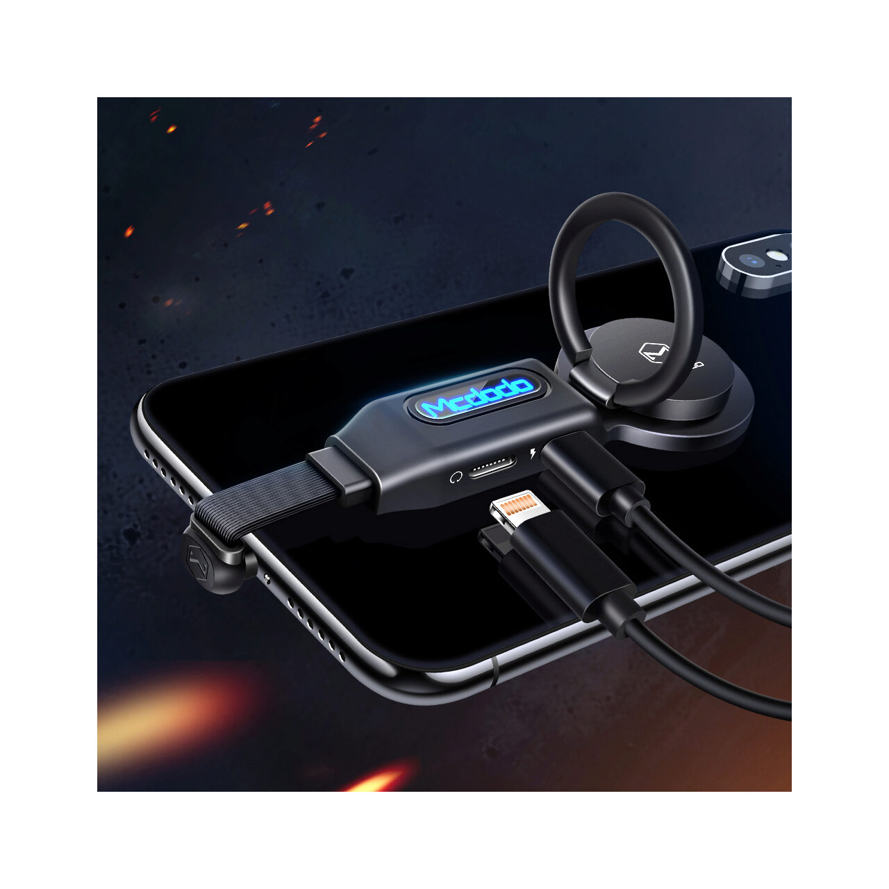 Adaptor Lightning la Dual Port Lightning Mcdodo Ring Black [3]