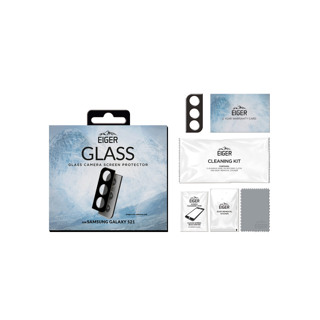 Lentile Camera Samsung Galaxy S21 Eiger 2.5D Glass Clear Black [1]
