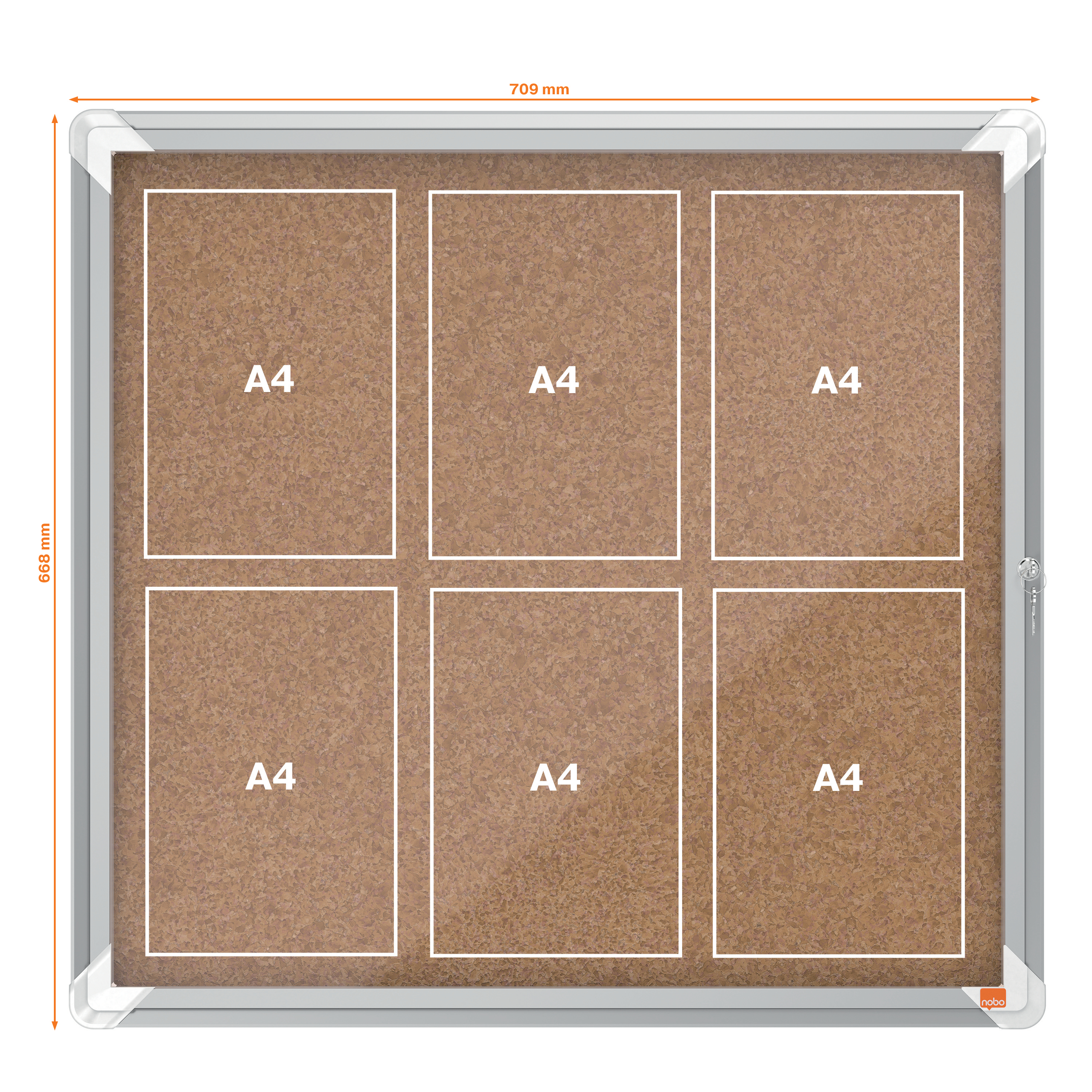 Avizier pluta 6*a4 carcasa pt interior metalica nobo [1]