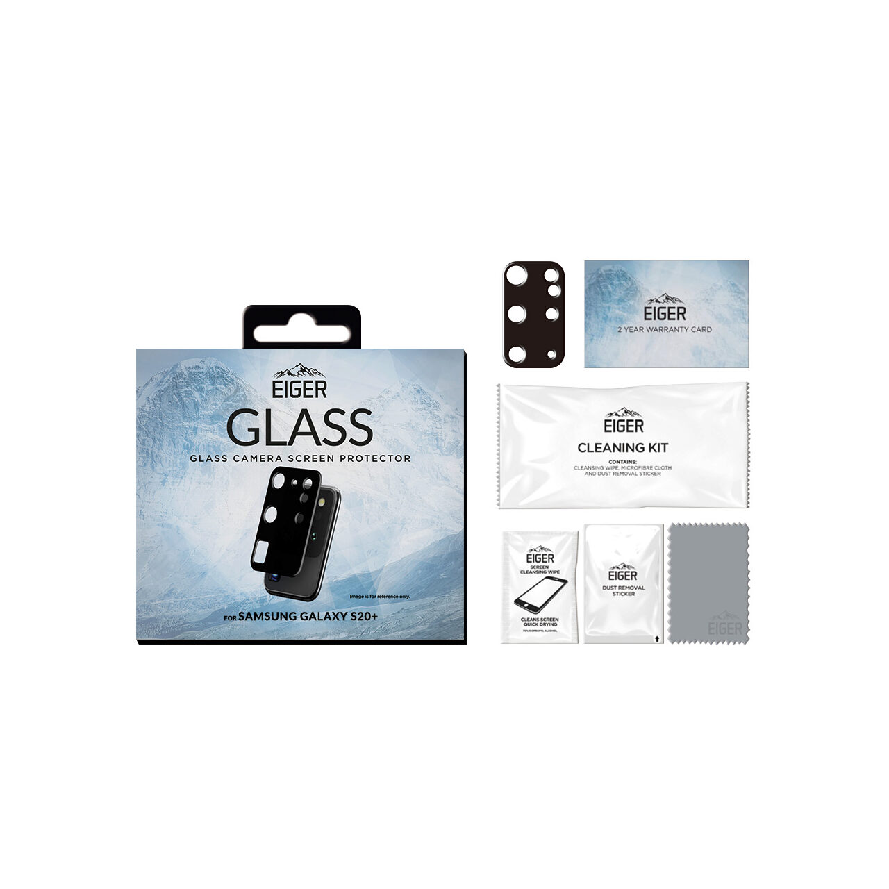 Folii Telefoane - Folie de Sticla Camera Samsung Galaxy S20 Plus Eiger Glass Clear Black