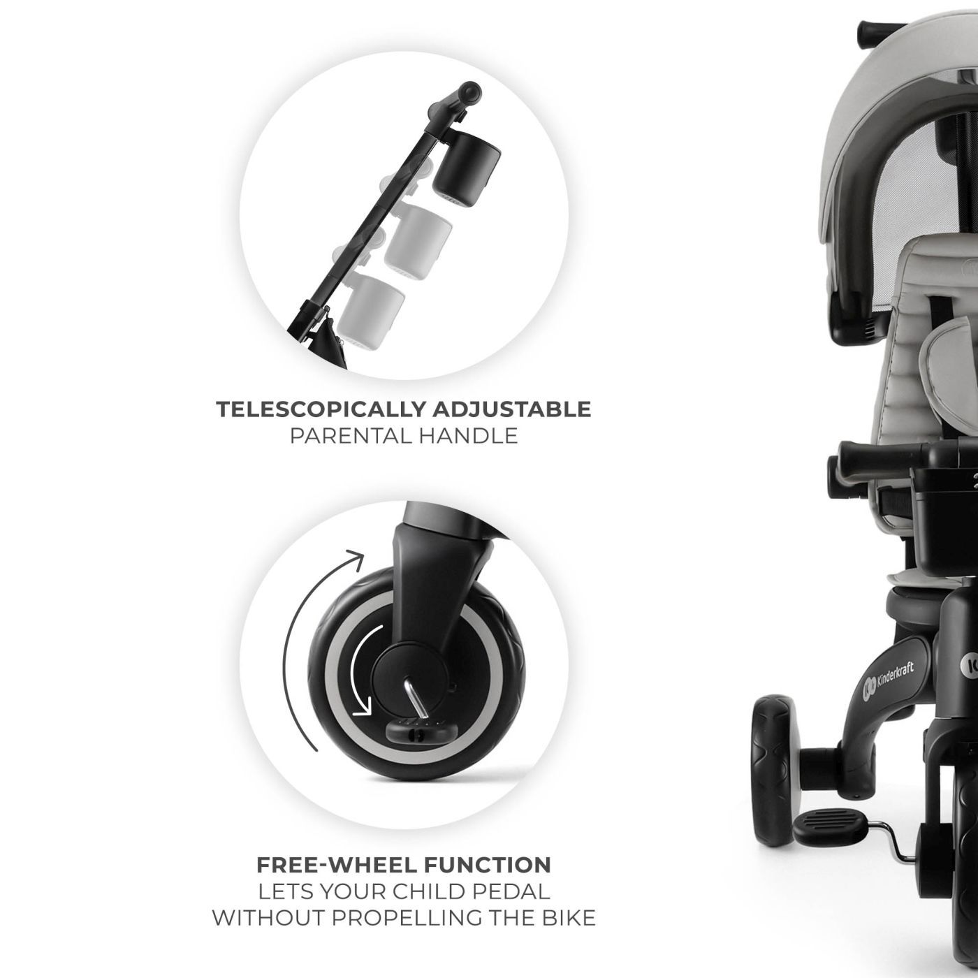 Tricicleta kinderkraft jazz 2, grey [3]