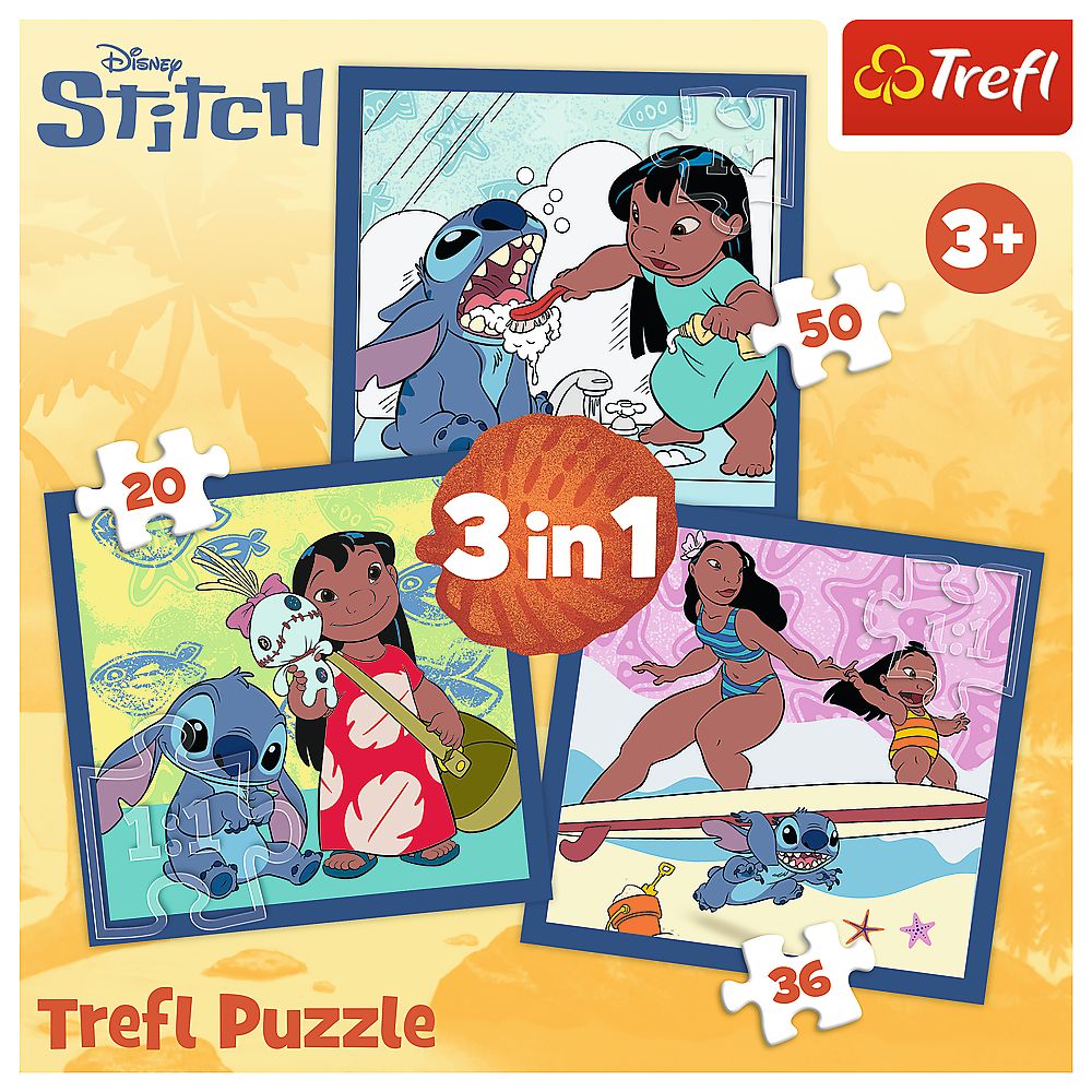 Puzzle trefl 3in1 disney stitch ora stitch [5]