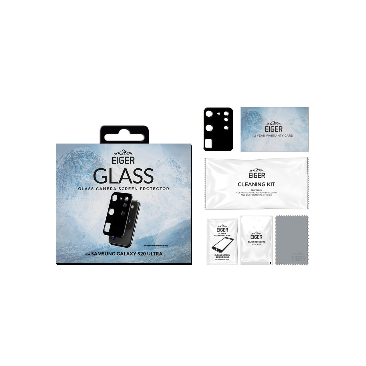 Folie Sticla Camera Samsung Galaxy S20 Ultra Eiger Glass Clear Black [1]