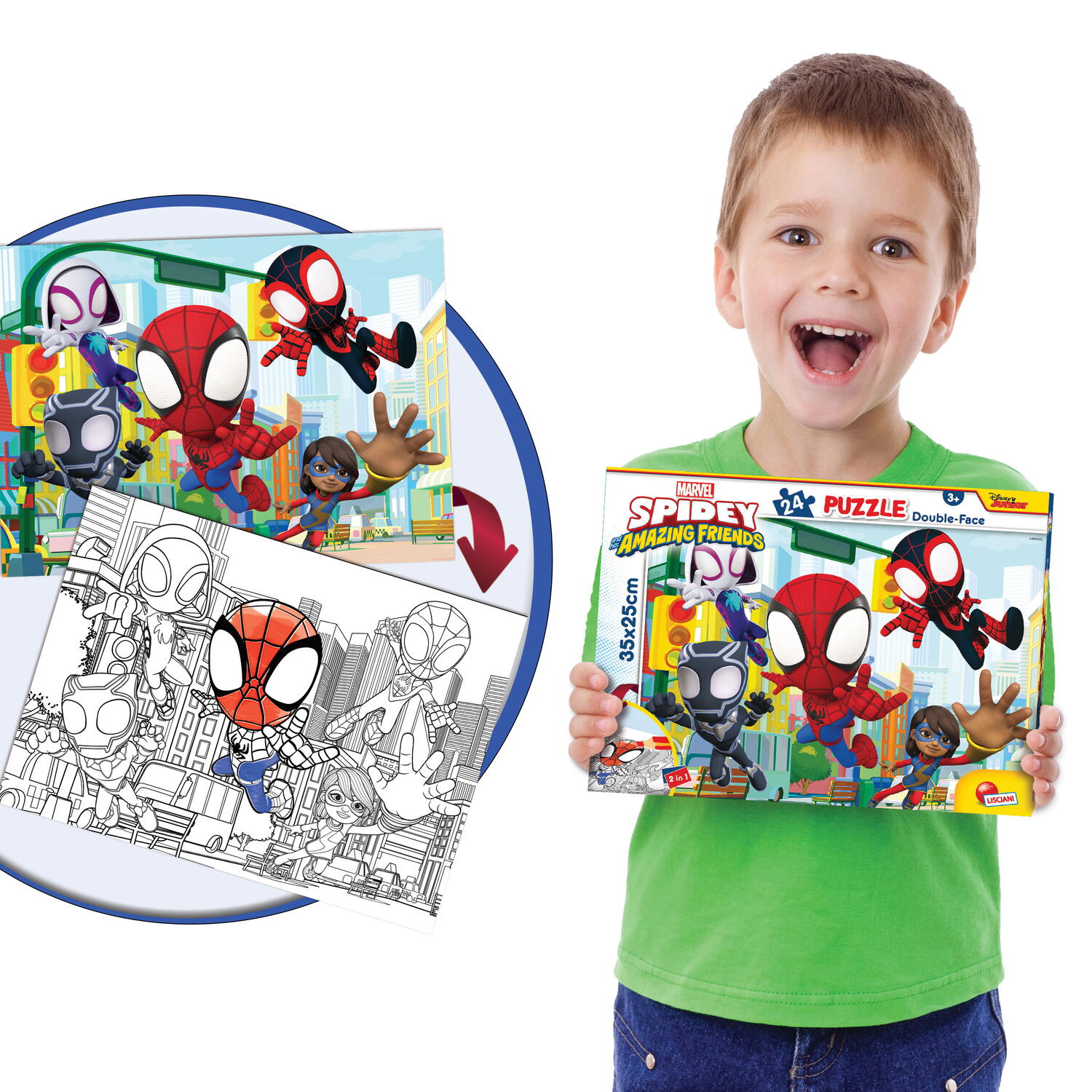 Puzzle de colorat - Paienjenelul Marvel si prietenii lui uimitori (24 de piese) [4]