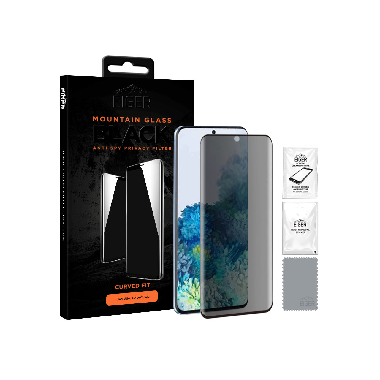 Folii Telefoane - Folie Samsung Galaxy S20 Eiger Sticla 3D Privacy Mountain Glass Clear