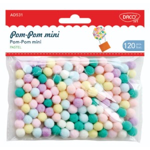 Art & Craft si Artizanat - Accesorii craft - ad531 pom pom mini pastel daco