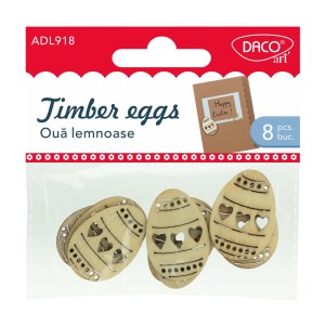 Art & Craft si Artizanat - Accesorii craft - ad918 oua lemnoase daco 3 buc