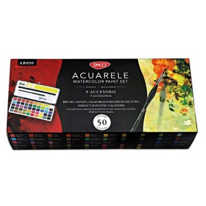 Art & Craft si Artizanat - Acuarele 50 culori cutie metalica daco ar050