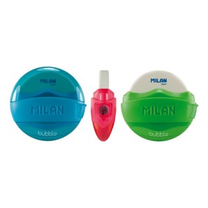 Rechizite Școlare - Ascutitoare cu radiera bubble milan 4704116 16 buc