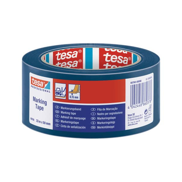 Banda adeziva marcare albastra 33m 50mm tesa [0]