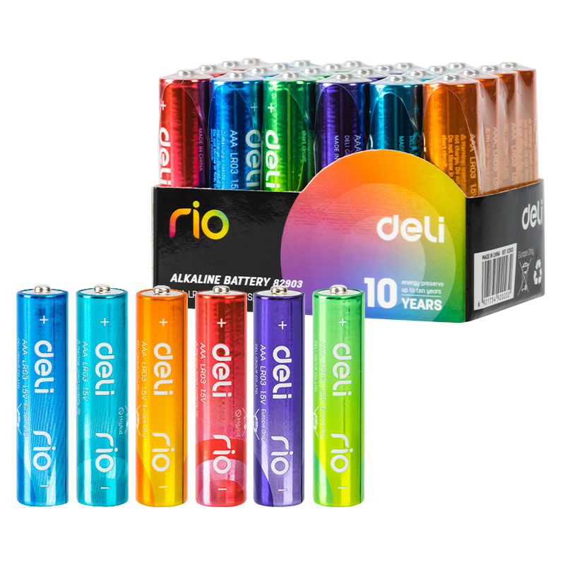 Casă, gradină și bricolaj - Baterii r3(aaa) alcaline colorate 4 buc/set deli