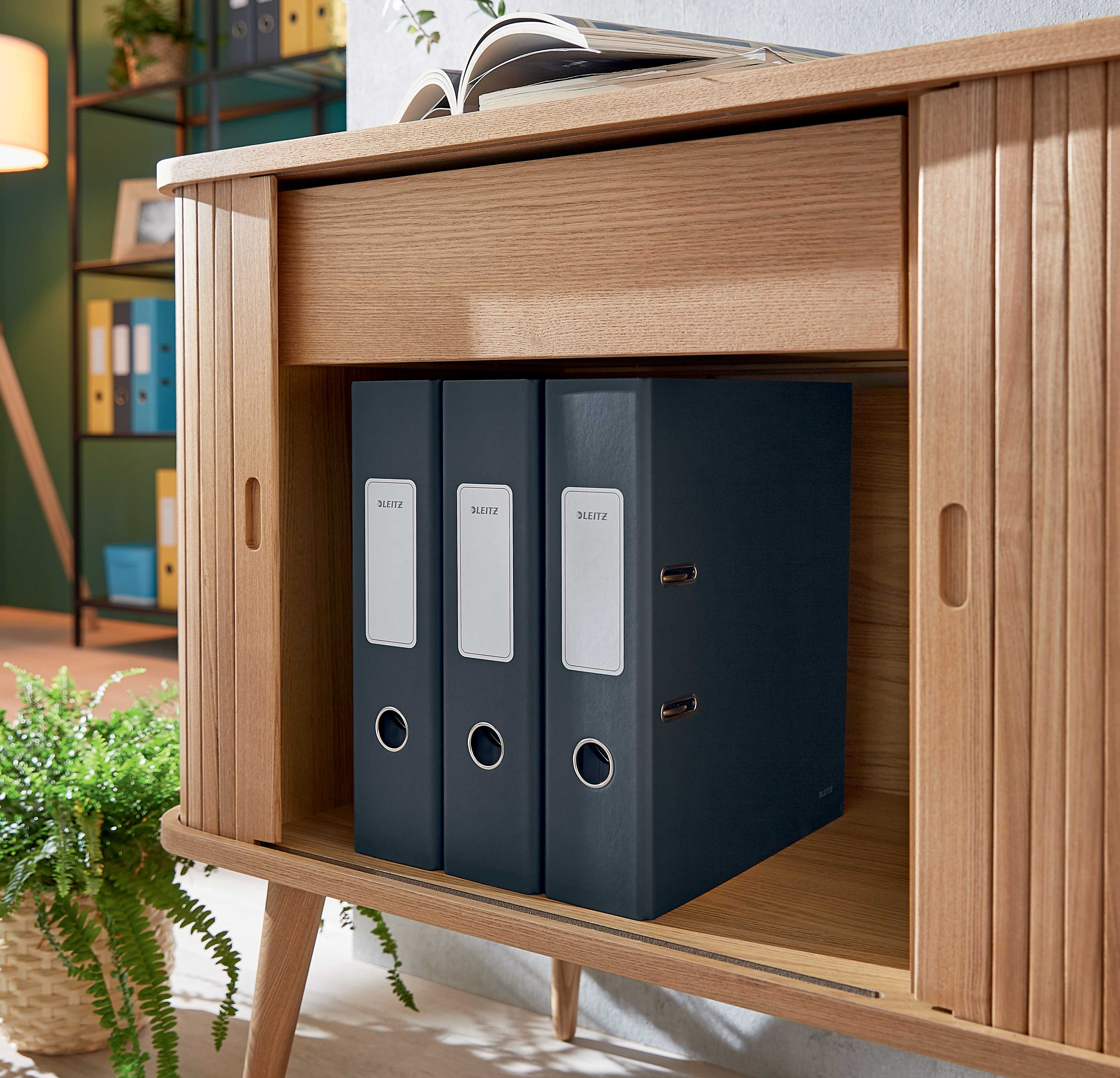 Biblioraft plastifiat 8cm 180grade gri antracit cosy leitz [3]