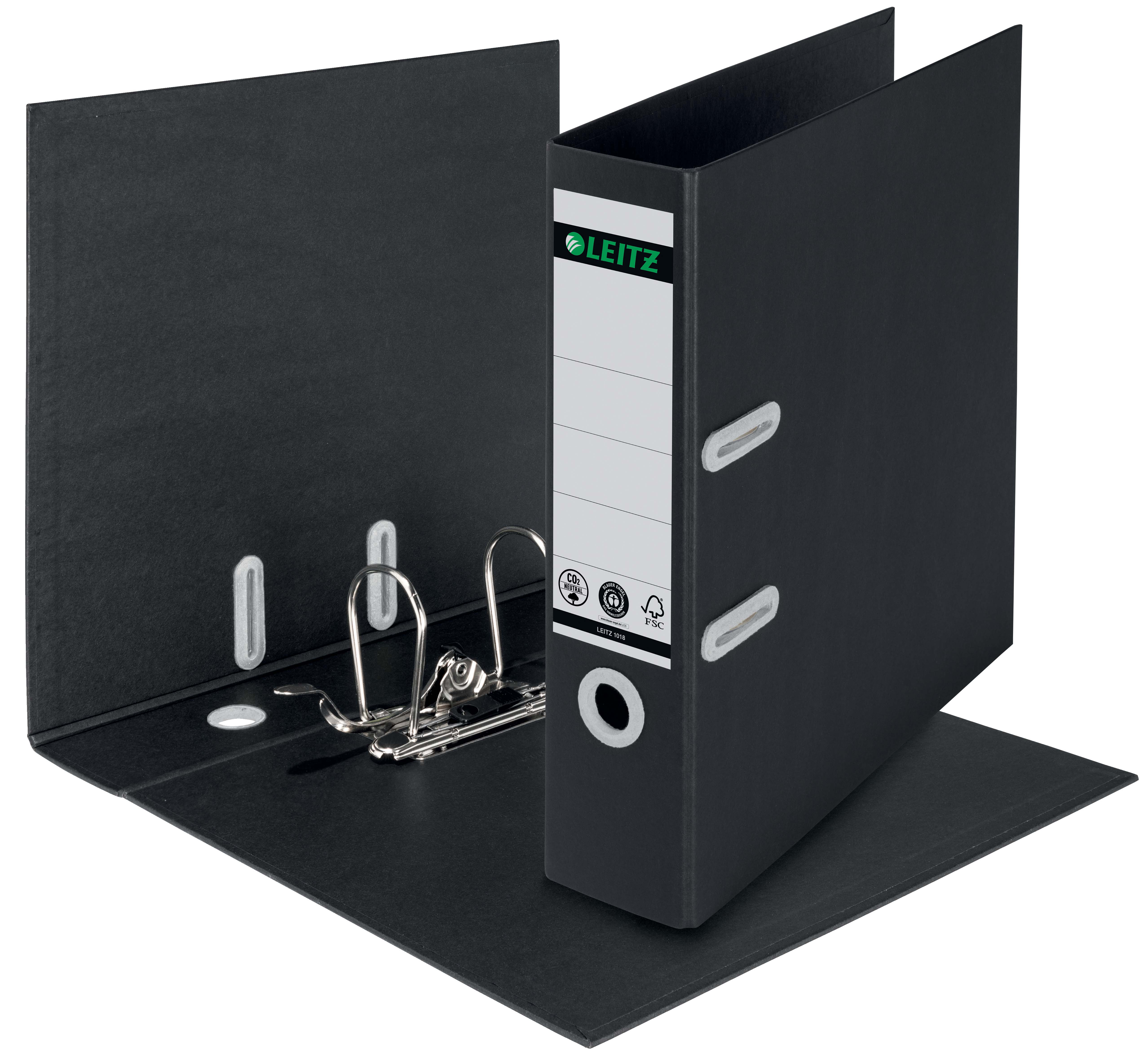 Biblioraft plastifiat 8cm 180grade negru recycle fsc leitz [3]