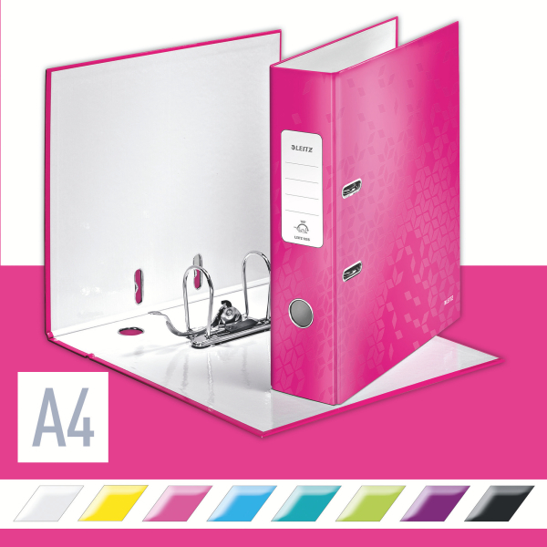 Biblioraft plastifiat 8cm roz metalizat wow leitz [3]