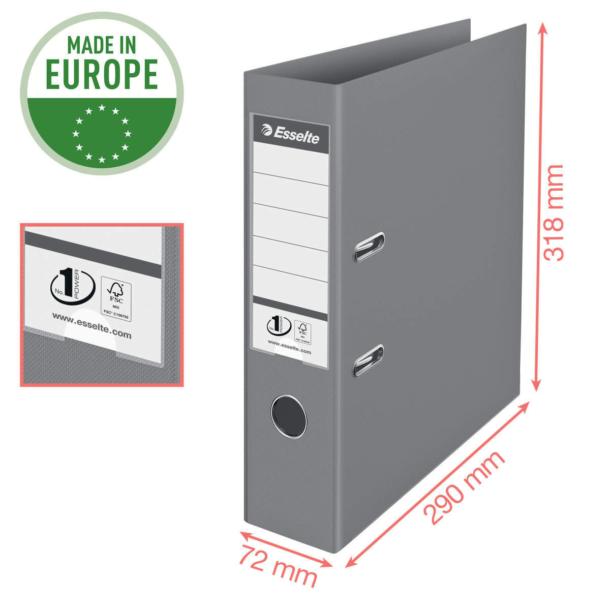 Biblioraft plastifiat int-ext 7.5 cm corai nr1 power colour'breeze fsc esselte [3]