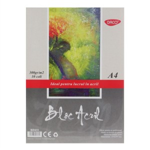 Art & Craft si Artizanat - Bloc a4 acril 300g 10 file daco bd431