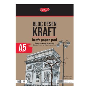 Art & Craft si Artizanat - Bloc a5 hartie craft 115g 50 file daco bd5115