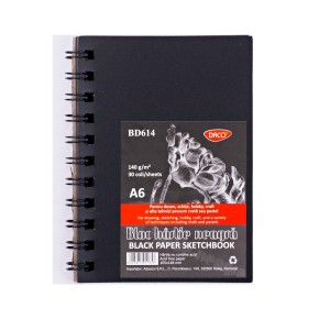 Art & Craft si Artizanat - Bloc a6 hartie neagra 140g 30 file daco bd614