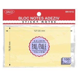 Birotică și Papetărie - Bloc notes adeziv 127x76 galben pal daco bn101g