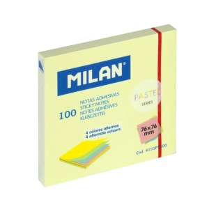 Birotică și Papetărie - Bloc notes adeziv 76x76 4 culori asortate pastel milan 4151pt100