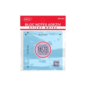 Birotică și Papetărie - Bloc notes adeziv 76x76 albastru pastel daco bn100a