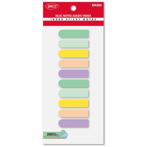 Birotică și Papetărie - Bloc notes adeziv index plastic 5c pastel 45x12 daco bn302