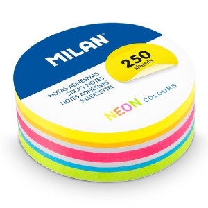 Birotică și Papetărie - Bloc notes adeziv rotund 67mm asortat milan 41671ne250