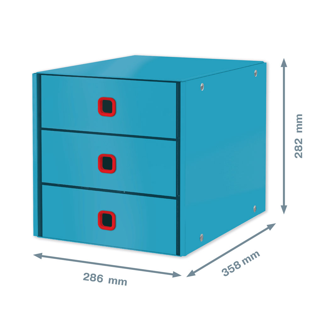 Cabinet 3 sertare albastru celest cosy click&store leitz [3]