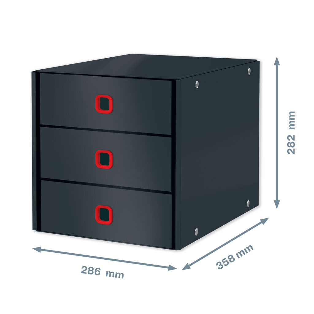 Cabinet 3 sertare gri antracit cosy click&store leitz [3]