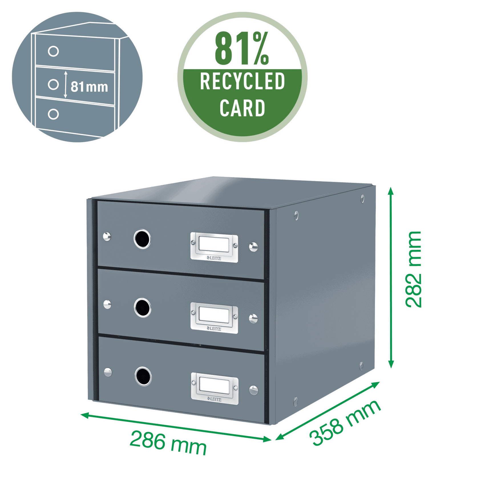 Cabinet 3 sertare mov click&store leitz [1]