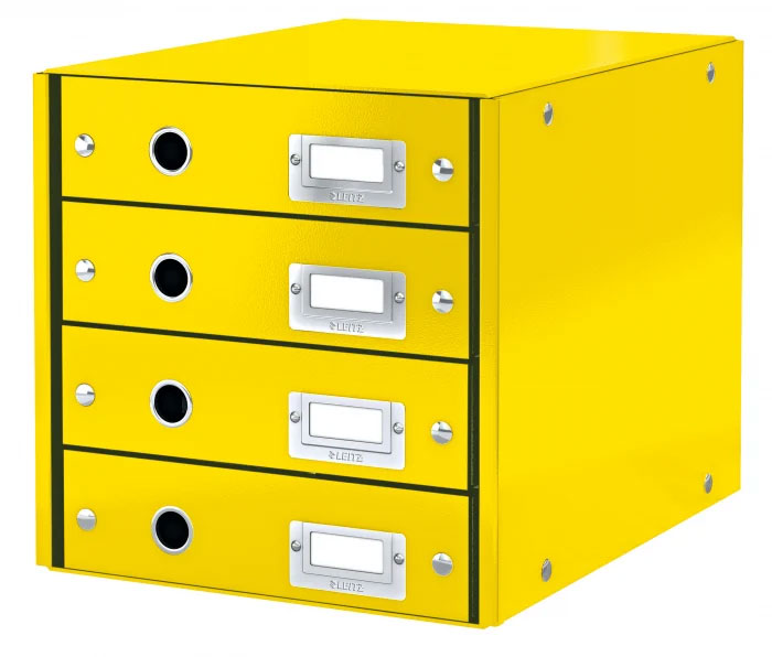 Arhivare - Cabinet 4 sertare galben click&store leitz