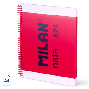 Rechizite Școlare - Caiet a4 80 file velin spira milan roz nata 57041e80p