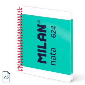Rechizite Școlare - Caiet a5 80 file velin spira milan verde nata 57051e80gr