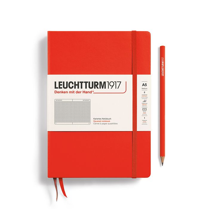 Caiet a5 aritmetica coperta rigida portocaliu inchis lobster leuchtturm
