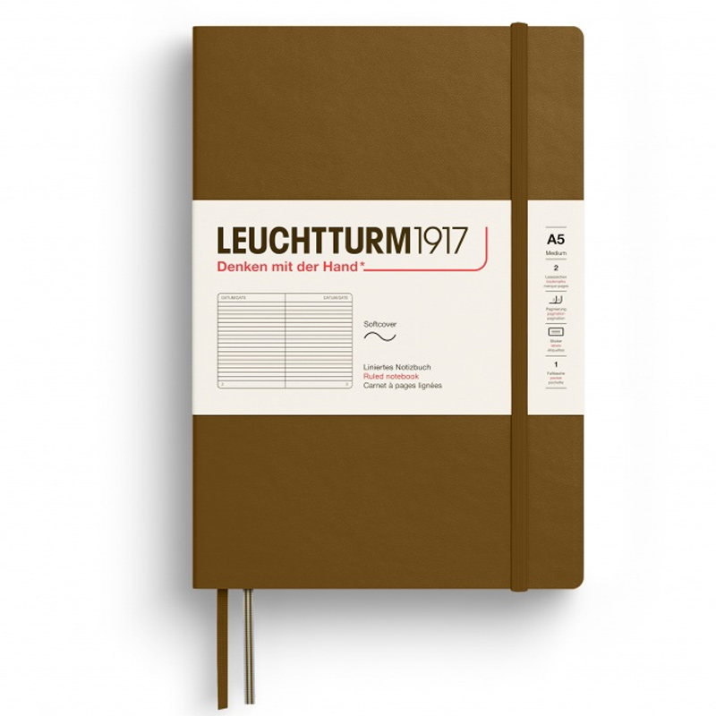 Caiet a5 dictando coperta flexibila maro scortisoara leuchtturm