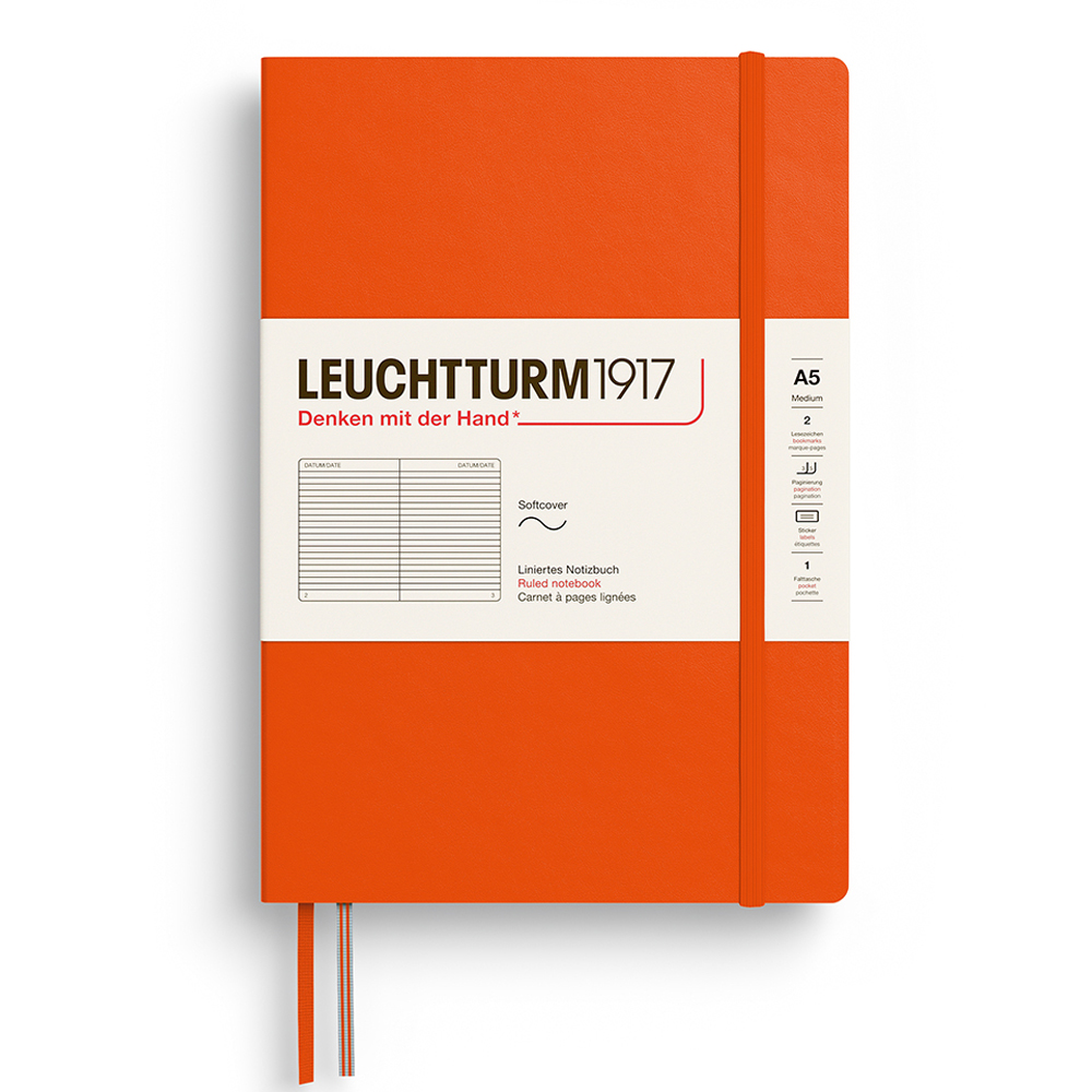 Caiet a5 dictando coperta flexibila portocaliu dovleac leuchtturm