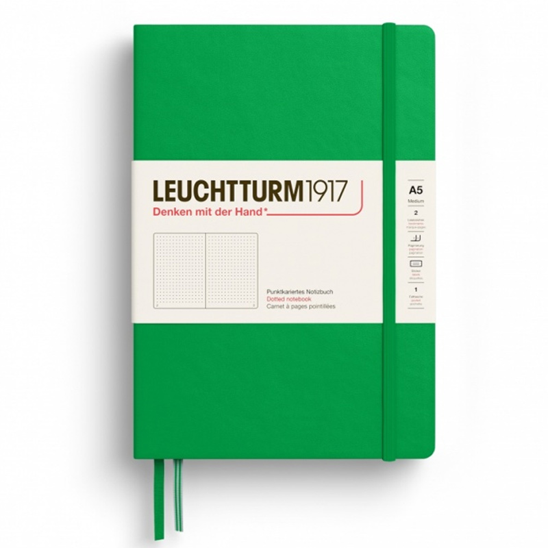 Caiet a5 punctat coperta rigida verde primavaratic leuchtturm