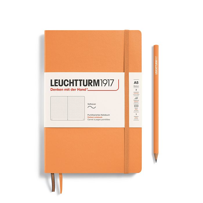 Caiet a5 punctat coperta flexibila piersica leuchtturm