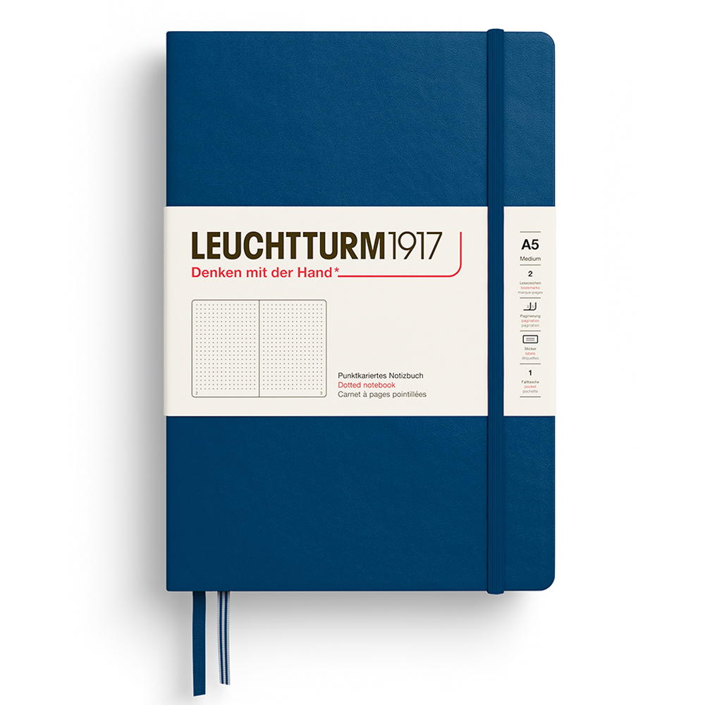 Caiet a5 punctat coperta rigida indigo leuchtturm